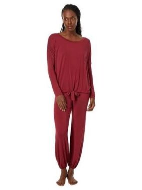 Eberjey Wine Long-Sleeve Gisele Lounge Set
